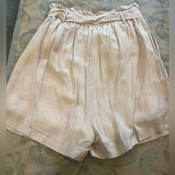 Bishop + Young Paper bag Tan Front Tie Shorts - Picture 4 of 6